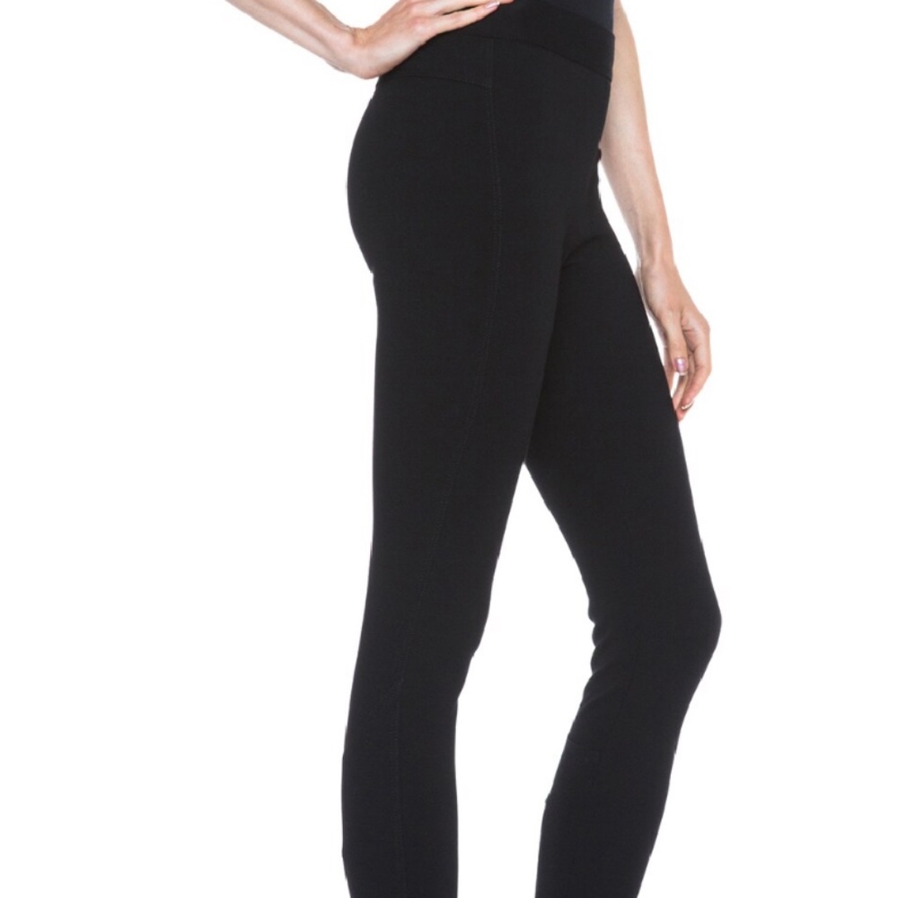 Authentic GIVENCHY Punto Milano Black Leggings with silver zipper at the side